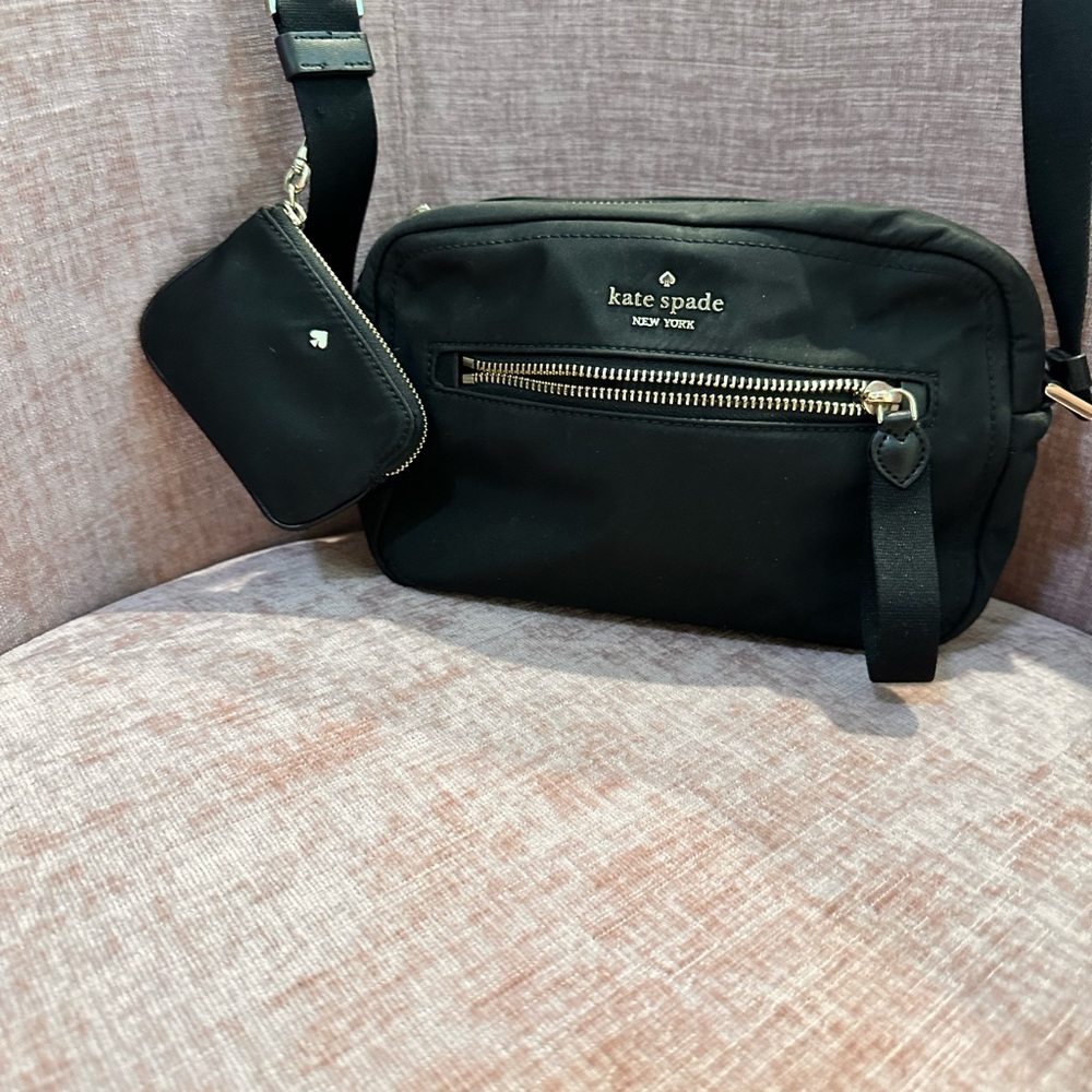 Kate Spade Black Crossbody Bag with Gold Details